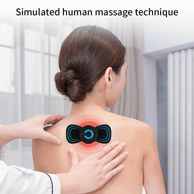 Portable Mini Electric Neck Back Body Massager Cervical Massage Stimulator Pain Relief Massage Patch With USB Charging Cable