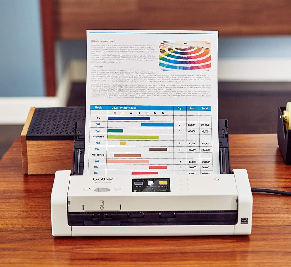 Brother Wireless Document Scanner, ADS-1700W, Fast Scan Speeds, Easy-to-Use, Ideal for Home, Home Office or On-the-Go Professionals (ADS1700W), White