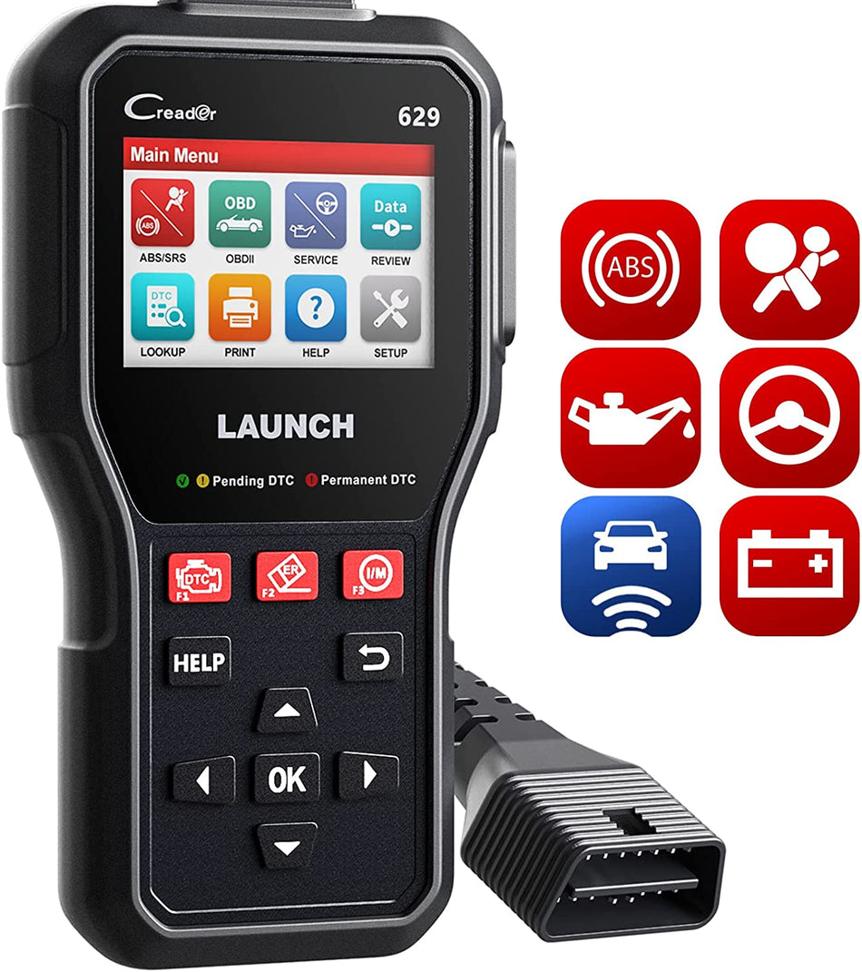 Launch CR629 OBD2 Scanner ABS SRS Scan Tool with Active Test, 3 Service Oil/SAS/BMS Reset Tool, Full OBD2 Functions Car Code Scanner, Lifetime Free Update (More Powerful Than Launch CR529, CRP123X)