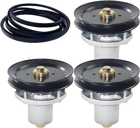 NICHEFLAG 3 Pack 601804 Spindle with 604704 Pulley 604711 Replaces 607418 for Hustler 60in Raptor SD 937839, 937805, 938696, 939207, 937888, 934778, 938035, 938688, 935841, 935916 Lawn Tractors