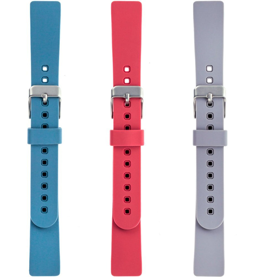 WITHit - Silicone Band for Fitbit Inspire and Inspire HR & Inspire 2 (3-Pack) - Light Gray/Bluestone/Coral