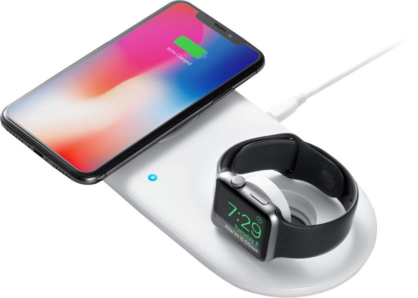 Anker - PowerWave+ Wireless Charging Pad with Watch Holder - White