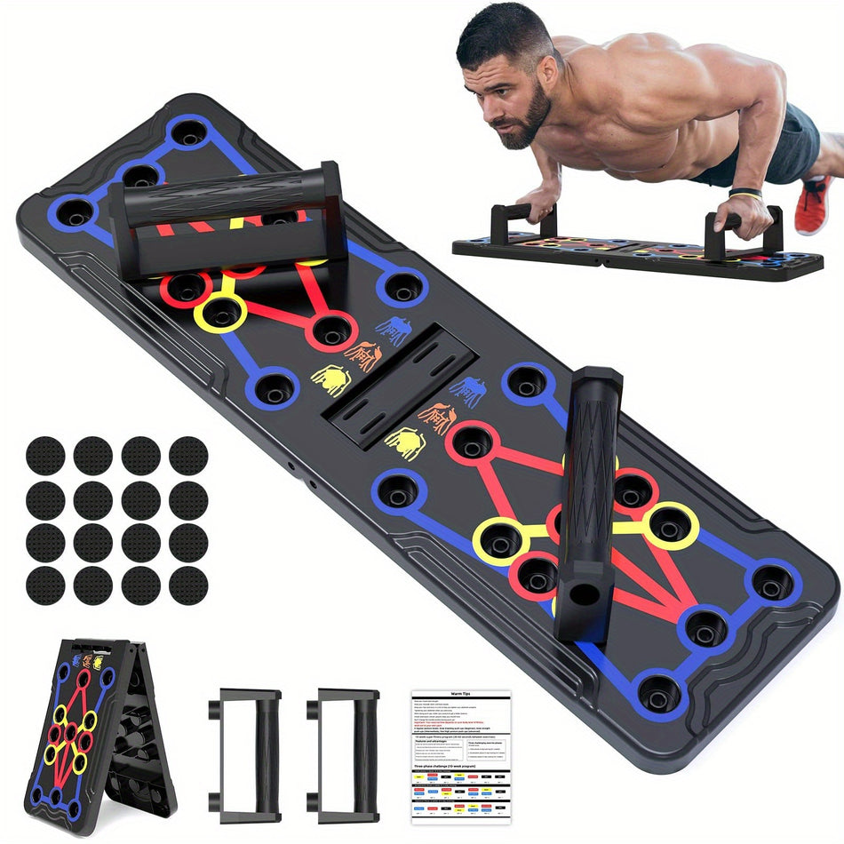 Push Up Board; Foldable Multi-Functional 20-In-1 Push Up Board; Chest Muscle Exercise Equipment For Men Women Fitness Training