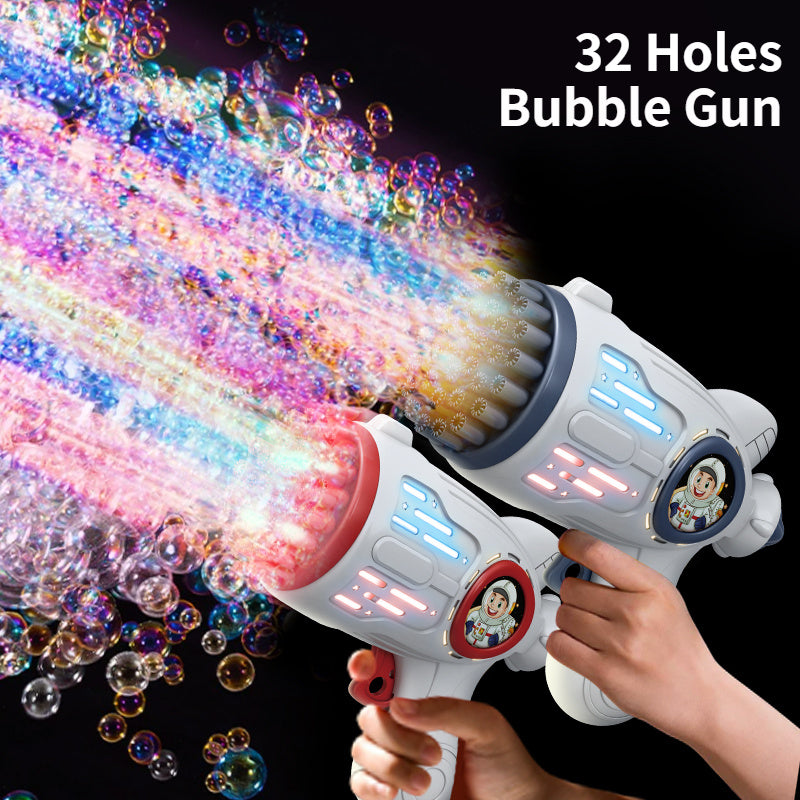 1pc, Bubble Gun, Electric Automatic Soap Rocket Bubble Machine, Portable Outdoor Party Gifts, Wedding Party Supplies, LED Light Blower Playthings, Birthday Gifts, Holiday Gifts