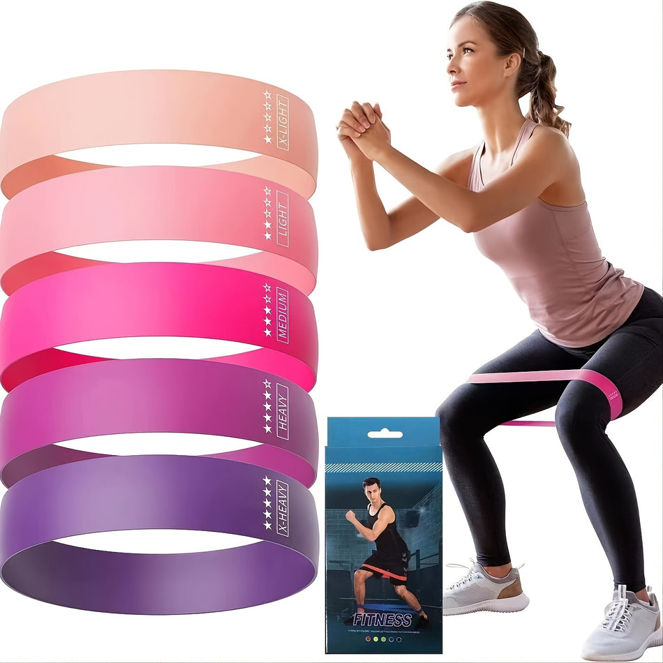 5pcs/set Different Stretch Band; Resistance Tape For Exercise Workout Fitness