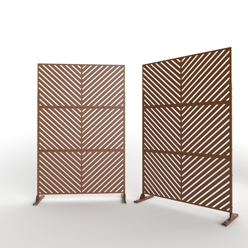 6.5 ft. H x 4 ft. W Outdoor Laser Cut Metal Privacy Screen;  24"*48"*3 panels
