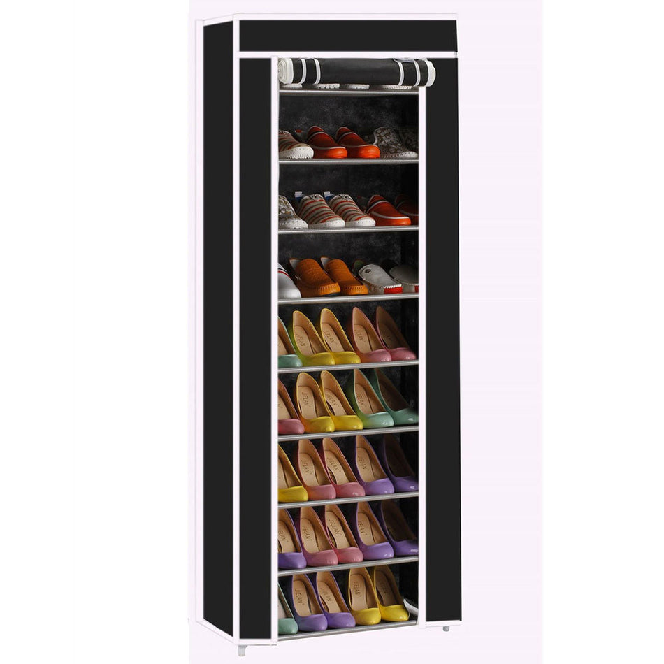 10 Layer 9 Grid Shoe Rack Shelf Storage Closet Organizer Cabinet Multiple Colors